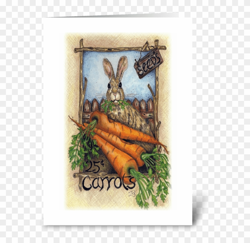 Carrots And Rabbit Greeting Card - Baby Carrot #1276522