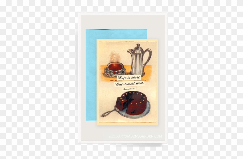 Eat Dessert First Folded Greeting Card - Le Cacao Poster Print (4 X 6) #1276529