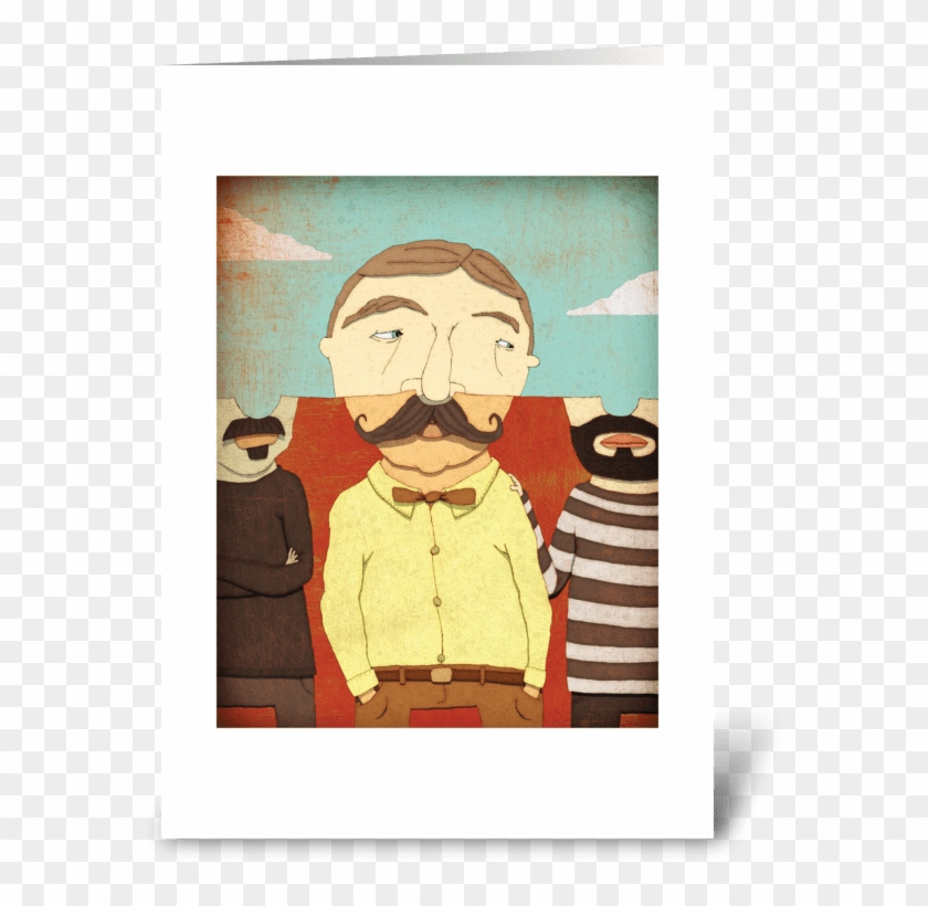 Mustache On My Mind Greeting Card Greeting Card - Cartoon #1276611