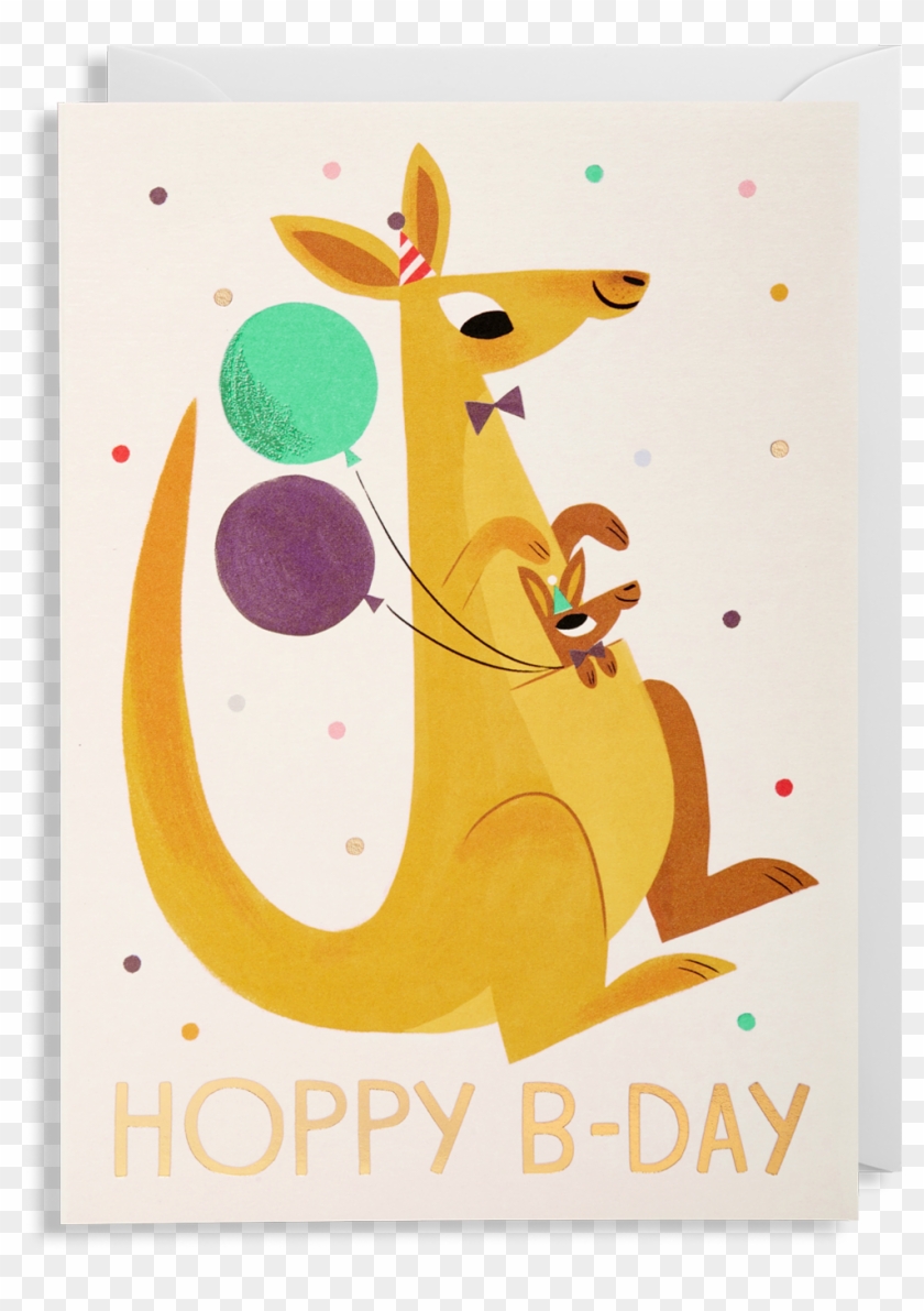 Hoppy Bday Kangaroo Greeting Card - Allison Black - Hoppy Bday Kangaroo Card By Lagom #1276646