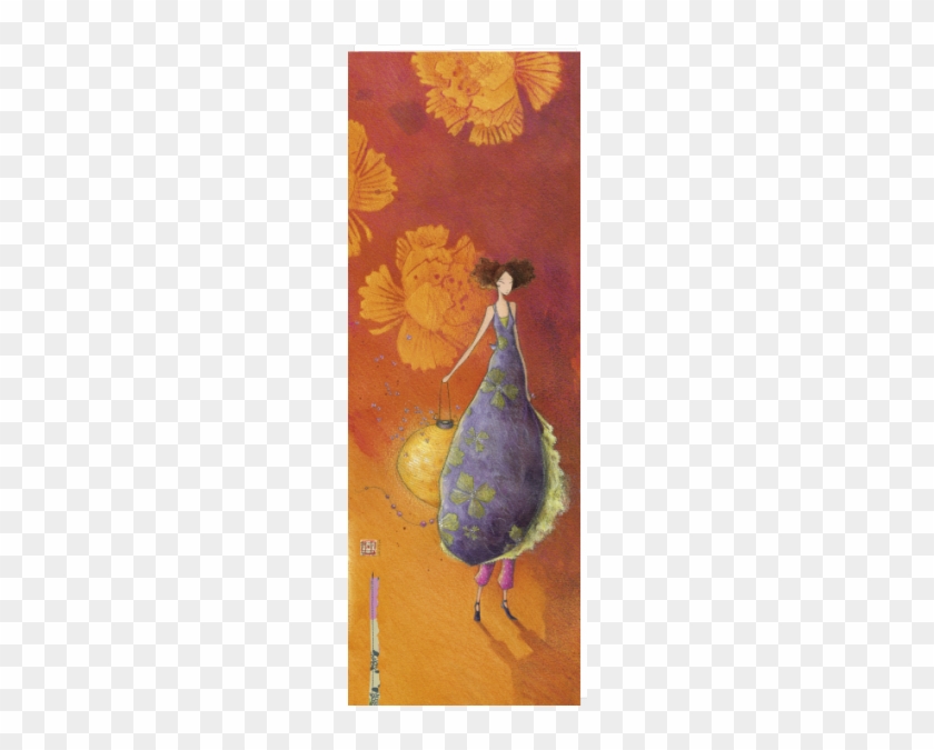 Gaëlle Boissonnard Vertical Greeting Card 11 X 31 Cm - Klappkarte Gaëlle Boissonnard - Frau Mit Lampion, Xxl #1276716