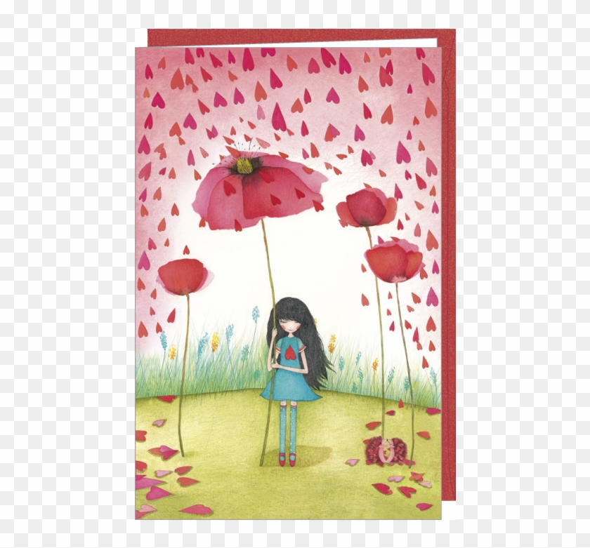 Mila Mini-maxi Greeting Card "poppy Umbrella" - Greeting Card With Umbrella #1276720