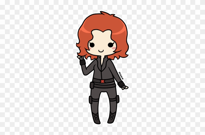 Black Widow Sticker For Ios Amp Android Giphy - Chibi Avengers Black Widow #1276775