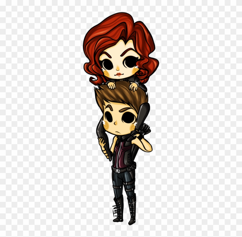 Black Widow And Hawkeye Awww - Hawkeye And Black Widow Cartoon #1276796