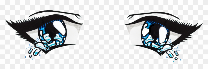 Sad anime face manga style closed eyes Royalty Free Vector