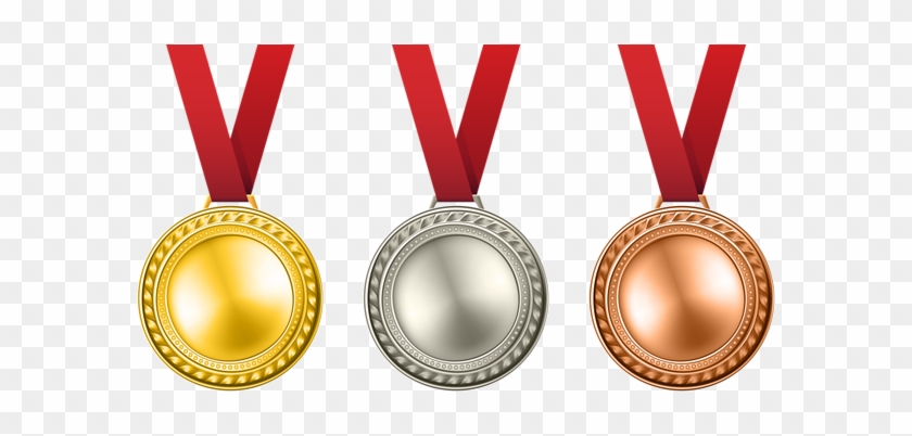 Medals Set Transparent Png Clip Art Image - Gold Silver Bronze Medals Png #1277008