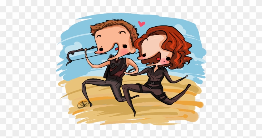 Black Widow And Hawkeye By Fandias - Cartoon #1277066