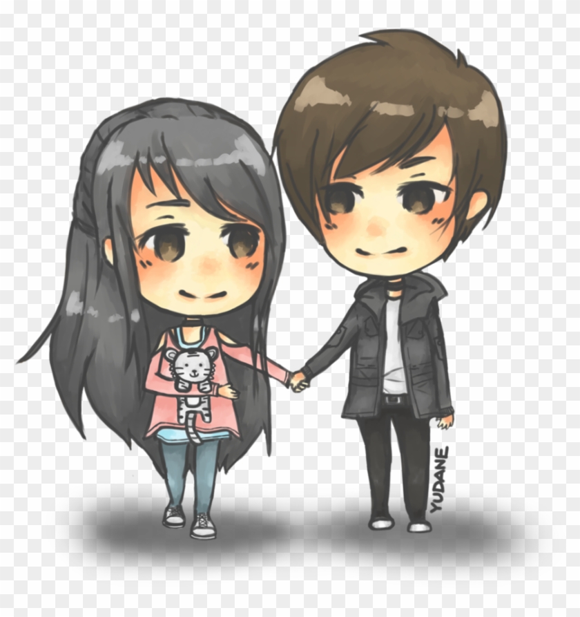 Anime Chibi Drawing Sketch - Cute Couple Chibi Png #1277093