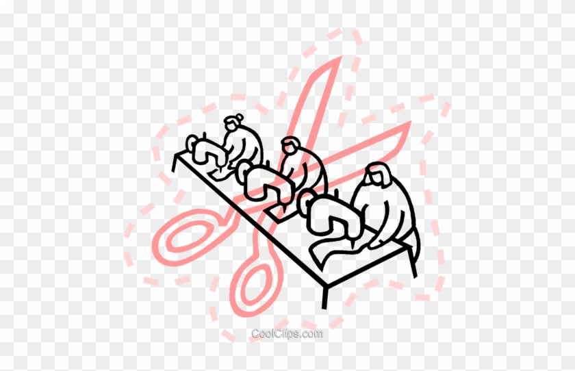 People Sewing Garments Royalty Free Vector Clip Art - Threading #1277175