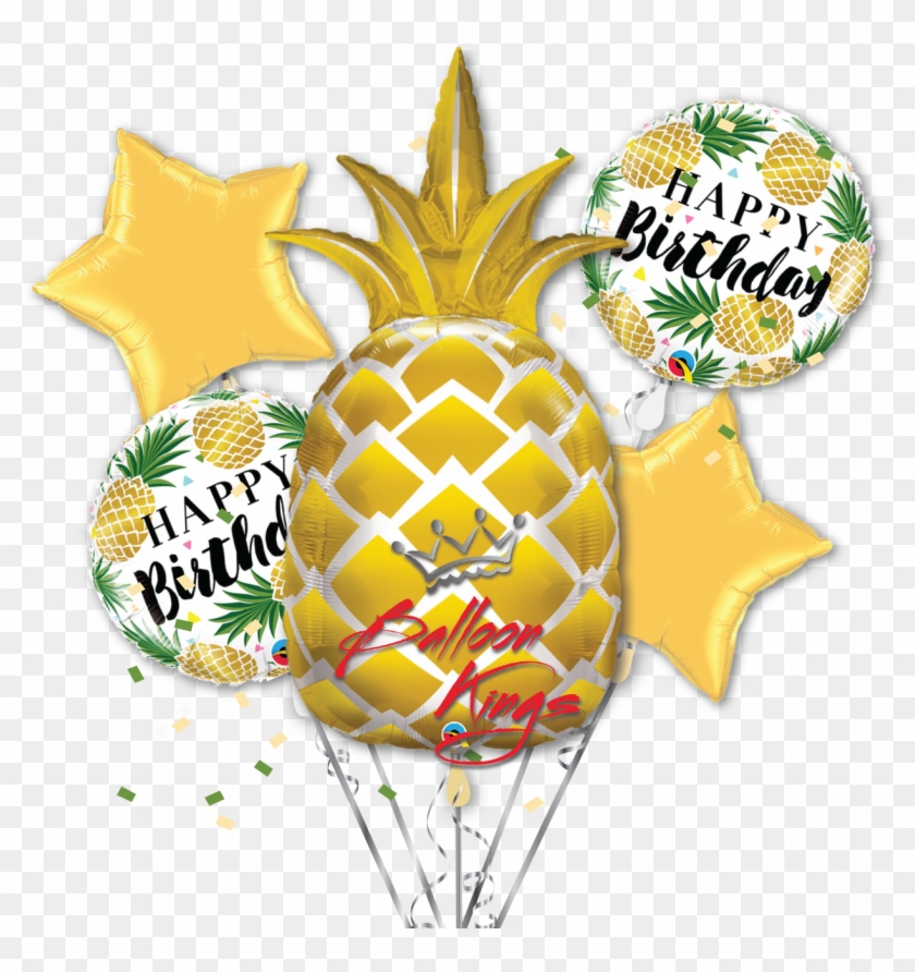 Happy Birthday - Qualatex Golden Pineapple 44" Foil Supershape Balloon #1277241