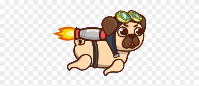 Jetpack Pug Coloring Pictures Jetpack Adventure Pug's - Cartoon Pug Png #1277464