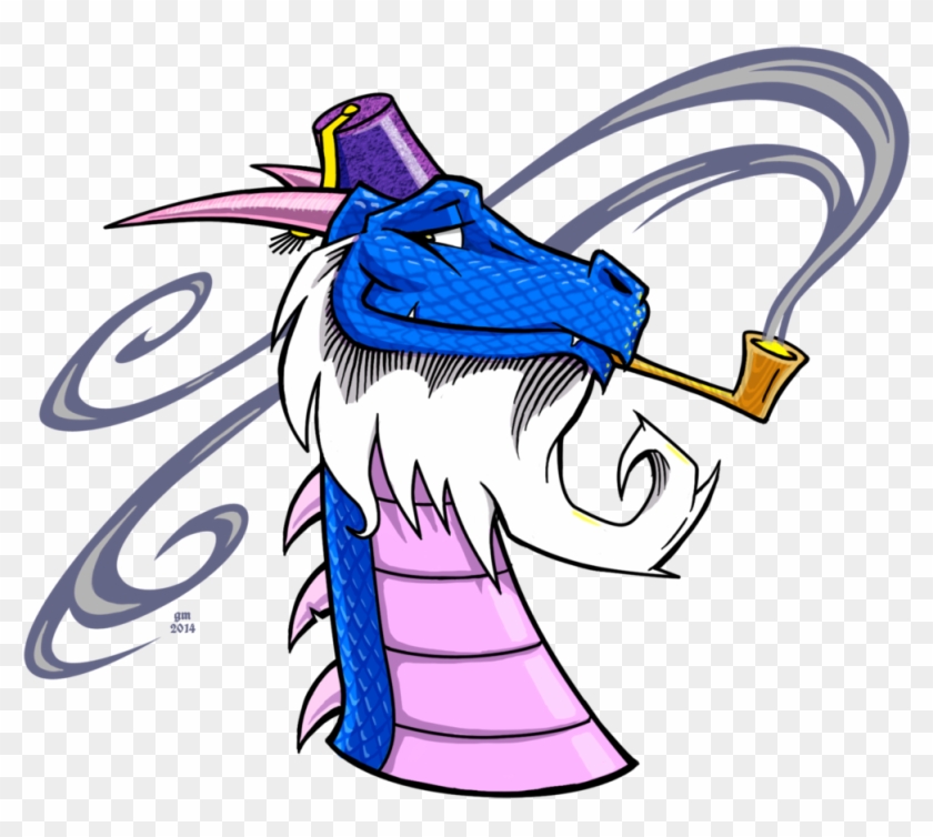 Blue And Pink Dragon With A White Beard, Wearing A - Blue And Pink Dragon With A White Beard, Wearing A #1277528