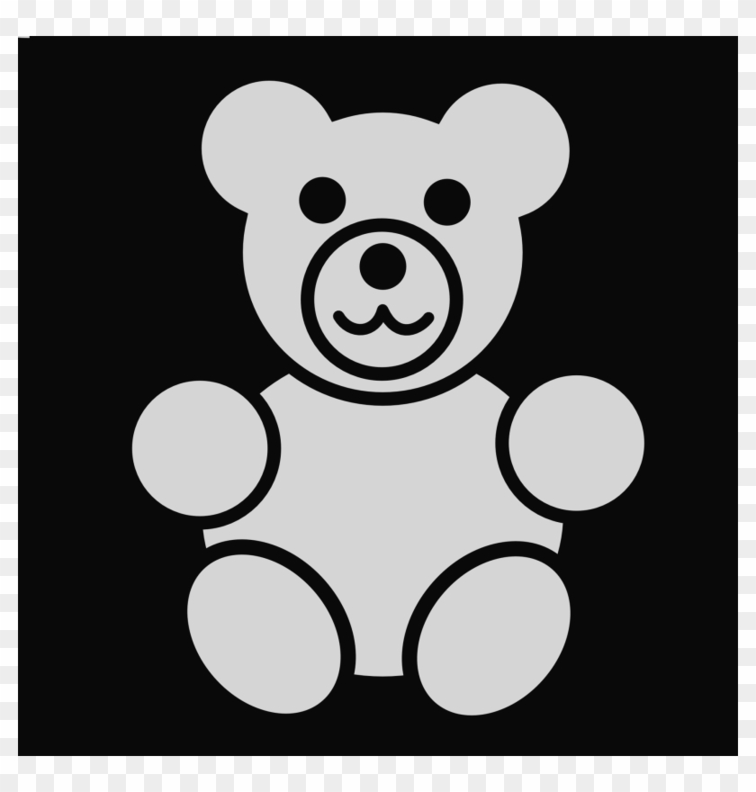 Bear Black And White Gummy Bear Black And White Clipart - Black And White Teddy Bear #1277529