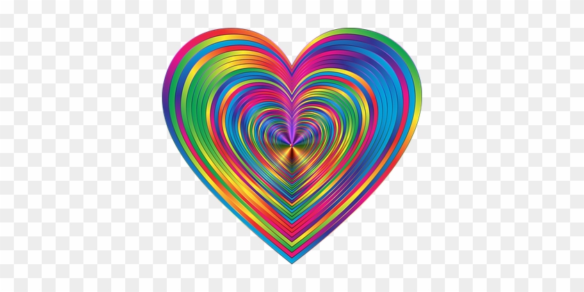 Colorful Prismatic Chromatic Rainbow Psych - สี รุ้ง รูป หัวใจ #1277608