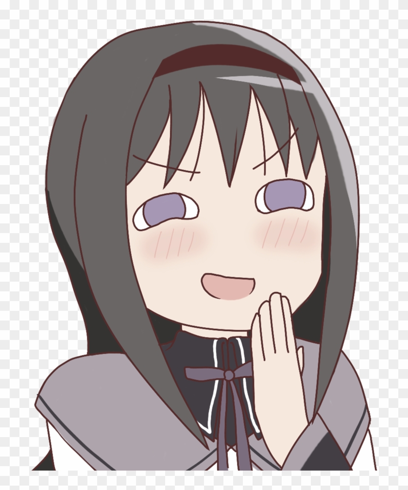 Smug Homura By Poppage-db4r2xr - Smug Anime Face Png #1278115