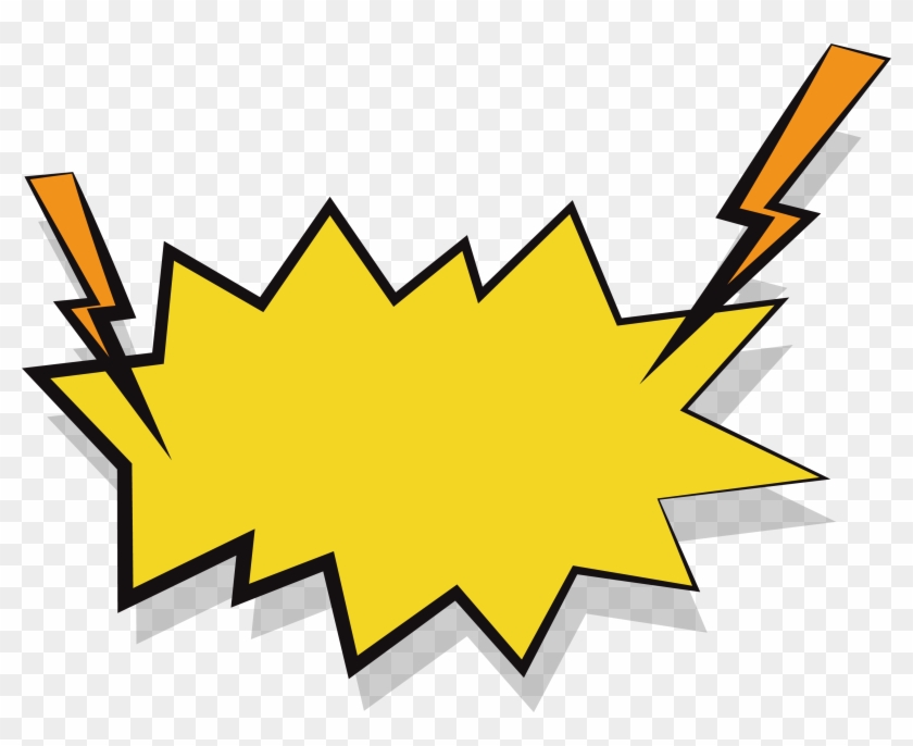 Lightning Effect Yellow Explosion Stickers 3461*2664 - Lightning #1278262