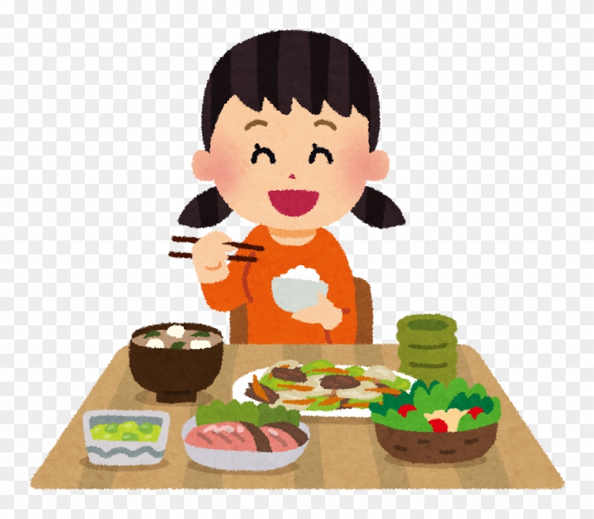食事をしている女の子のイラスト - 日本 の 食事 マナー #1278337