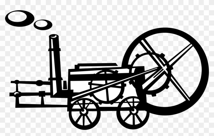 Vector Illustration Of Farm Equipment Steam Engine - Vector Illustration Of Farm Equipment Steam Engine #1278384