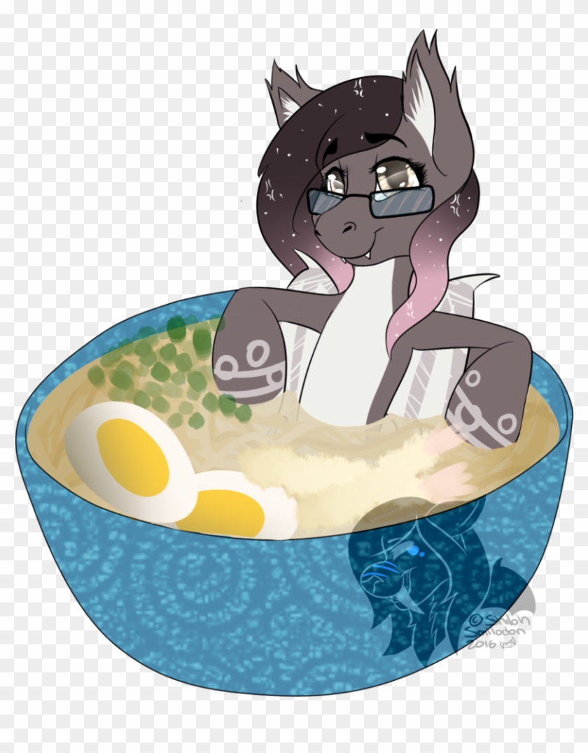 Shilohsmilodon, Bowl, Commission, Cute, Food, Noodles, - Cartoon #1278398