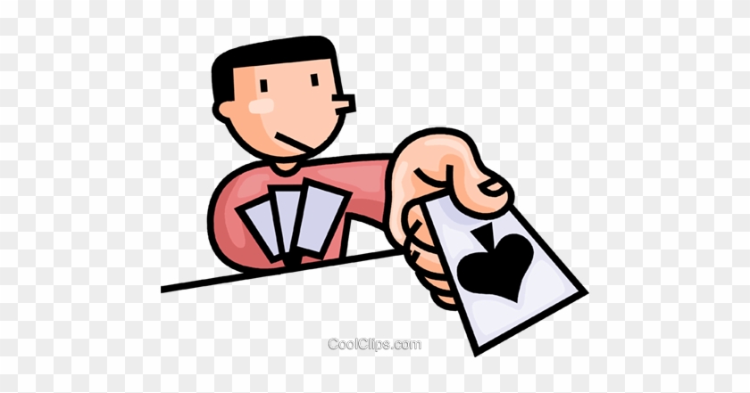 Man Playing Cards Royalty Free Vector Clip Art Illustration - Pessoa Jogando Carta Png #1278540