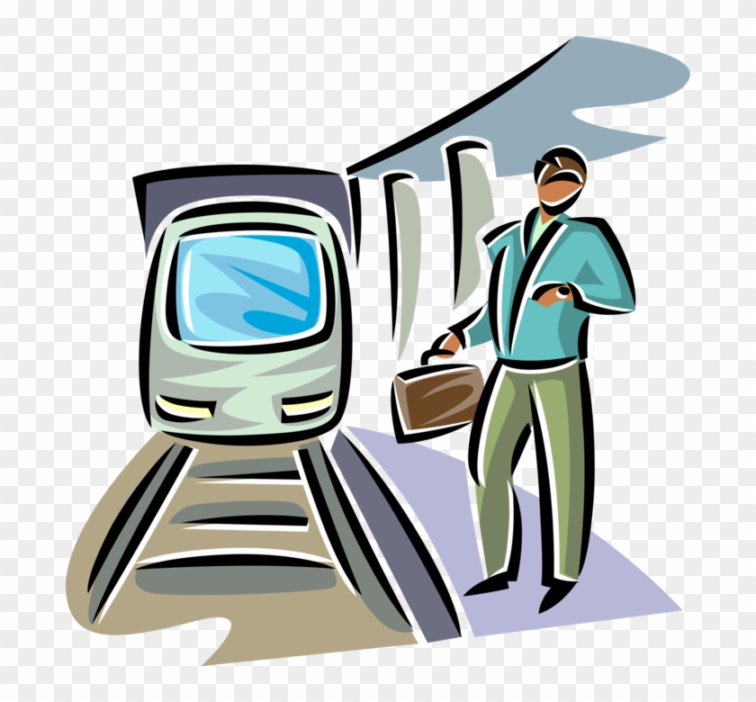 Vector Illustration Of Business Commuter Waits On Subway - Radiology #1278608