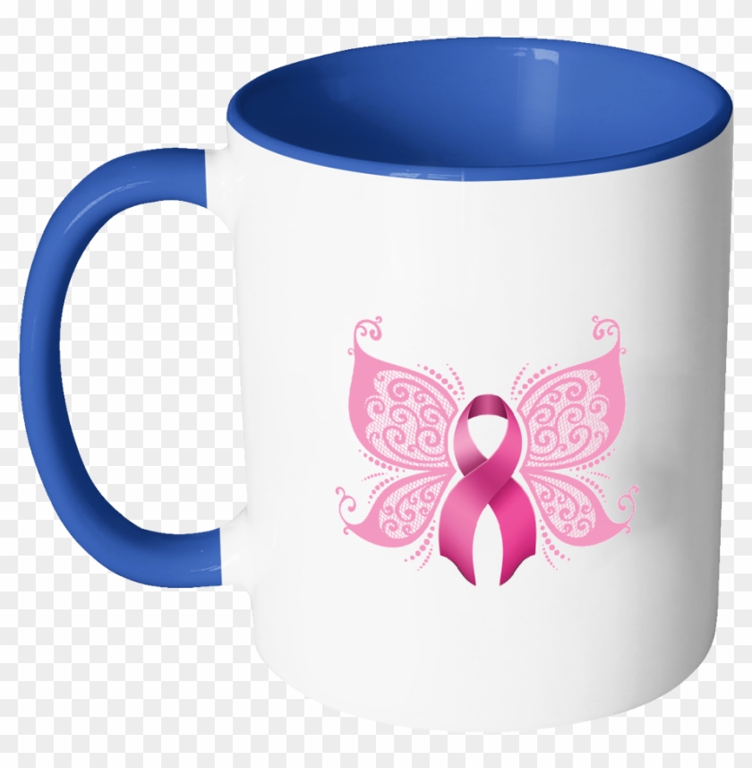 Butterfly Pink Ribbon Breast Cancer Awareness 11oz - Mug #1278621