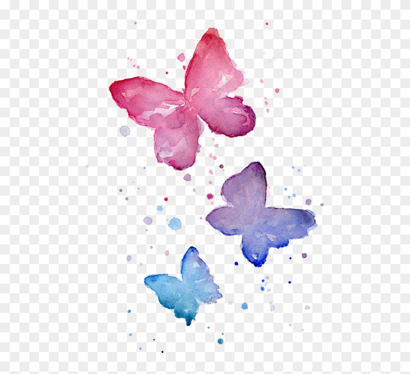 Water Paint Butterfly Png #1278627