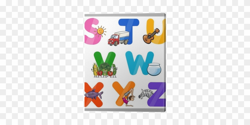 Uddannelse Cartoon Alphabet Letters For Kids Fotolærred - Vector Niños Letras #1278961