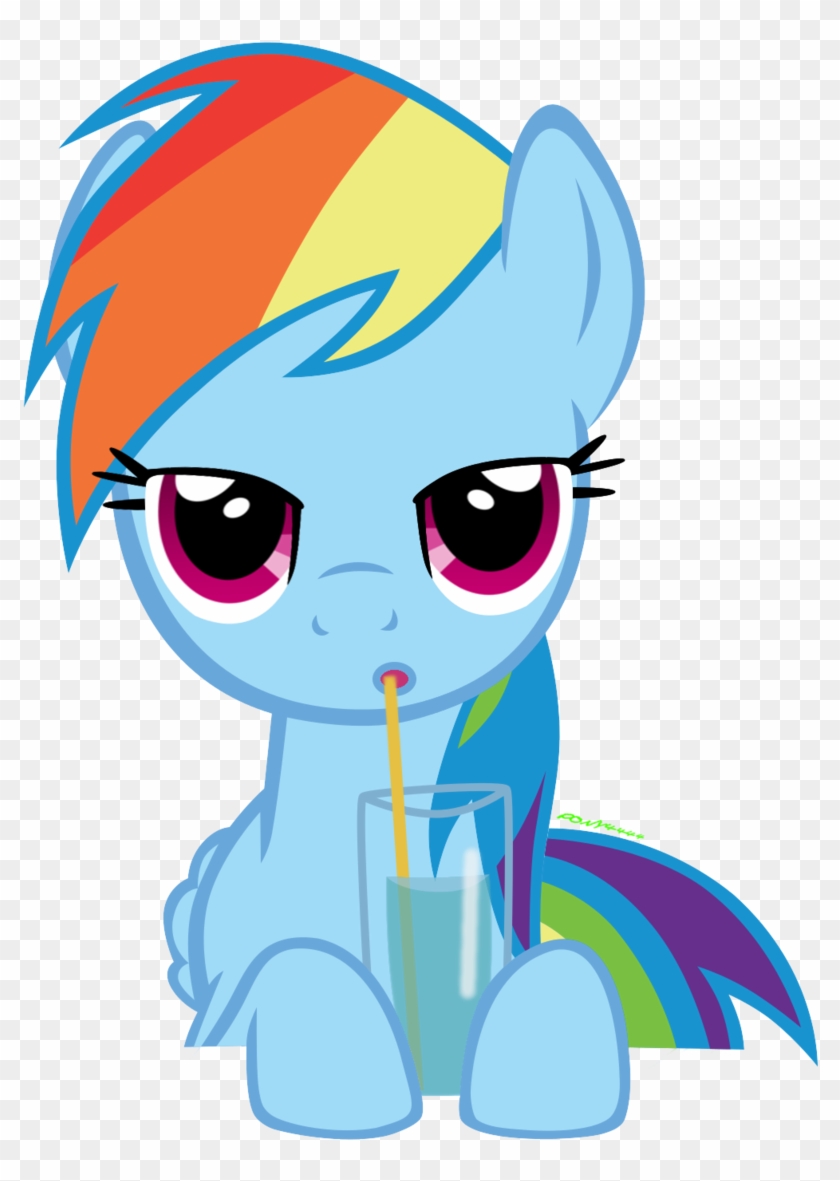 Rainbow Dash Drinking By Dribmeg Rainbow Dash Drinking - Rainbow Dash Vector #1279089