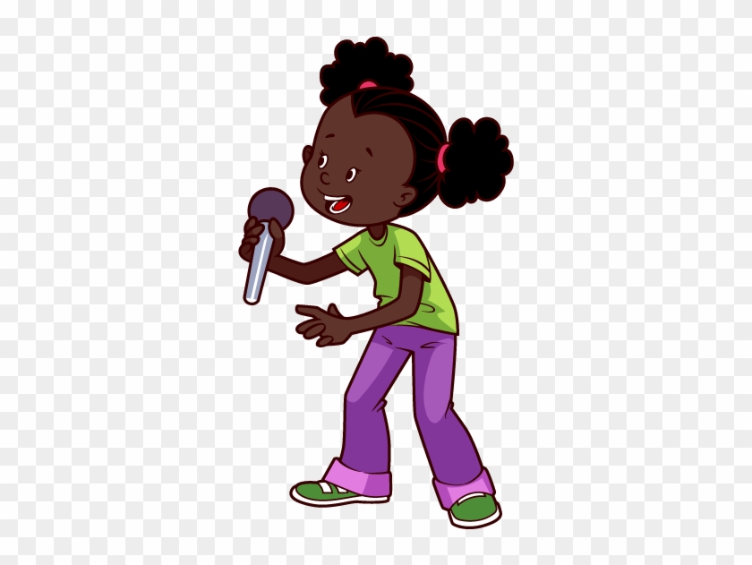 Micrófono Africana Americana De Dibujos Animados Clip - Cartoon African American Girl #1279208