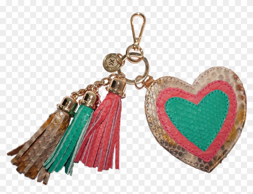 Heart Charm Antique Gold/bubblegum/emerald - Earrings #1279297