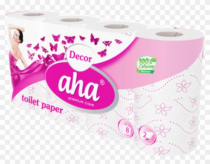 100% Cellulose - Aha Papier Toaletowy Decor Niebieski 8 Rolek #1279595