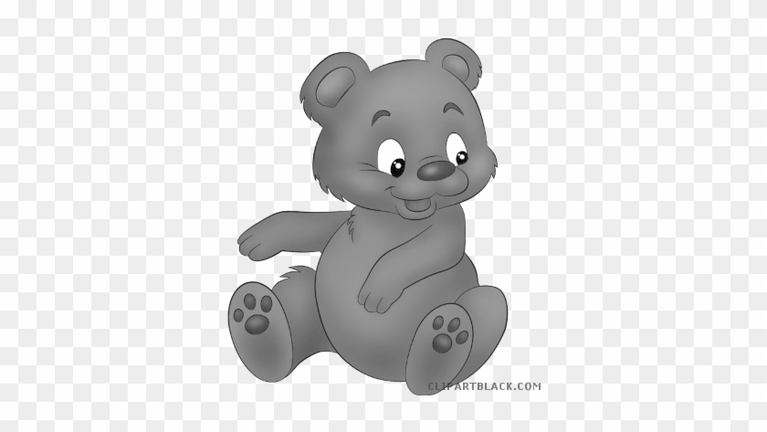 Baby Bear Animal Free Black White Clipart Images Clipartblack - Cute Cartoon Bear Baby #1279870