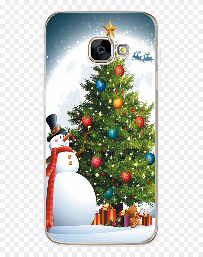 Fashion Landscape Seawater Print Design Phone Cases - Wall Tapestry Christmas Tree Moon Snowman Wall Tapestry #1280056