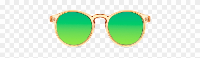 Champagne Palm Beach Sunglasses Yellow Mirror Lenses - Gafas De Sol Redondas #1280101