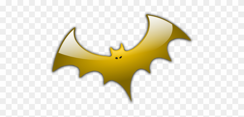 Yellow Bat Silhouette Vector Illustration - Halloween Yellow Bats #1280120