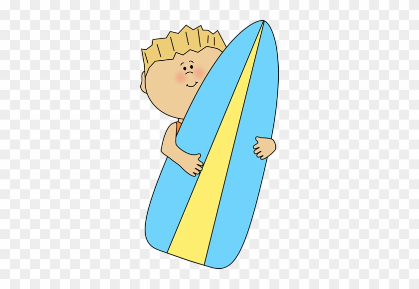 Boy Holding A Surfboard - Surfboard Cartoon Png #1280170