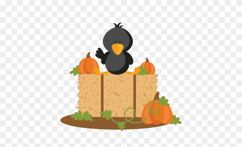 Crow On Hay Bale Svg Scrapbook Cut File Cute Clipart - Clip Art #1280197