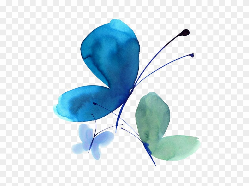 Butterfly Watercolour Flowers Watercolor Painting Ink - Easy Watercolor Painting Of Butterfly #1280277