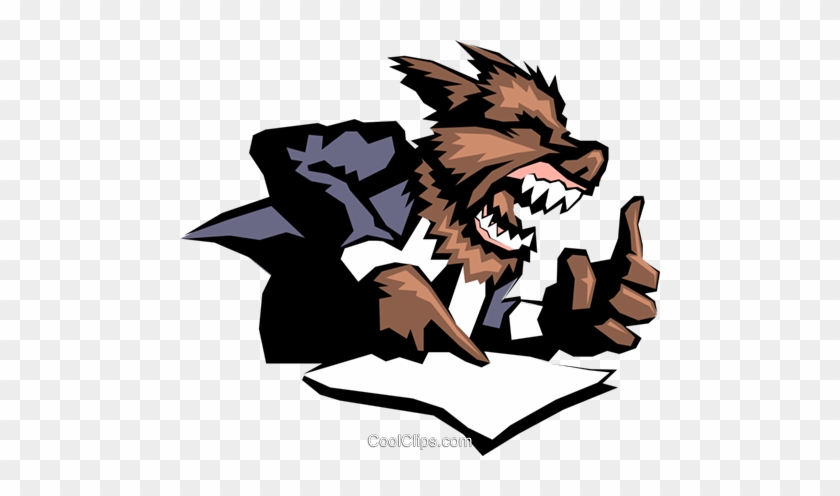 Its A Dog Eat Dog World Royalty Free Vector Clip Art - Werewolf Business Suit #1280386