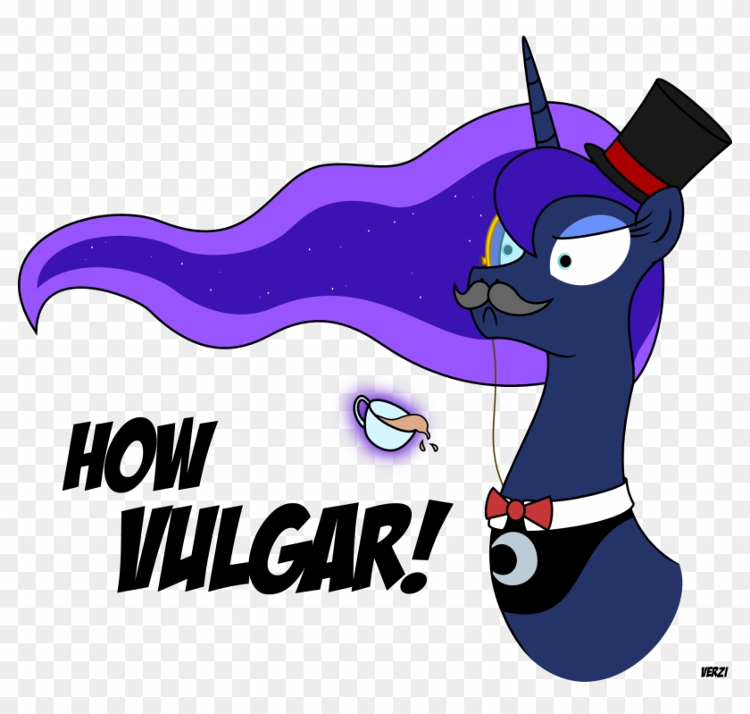 Verzi-9, Bust, Hat, Monocle, Monocle And Top Hat, Moustache, - Princess Luna With A Mustache #1280903