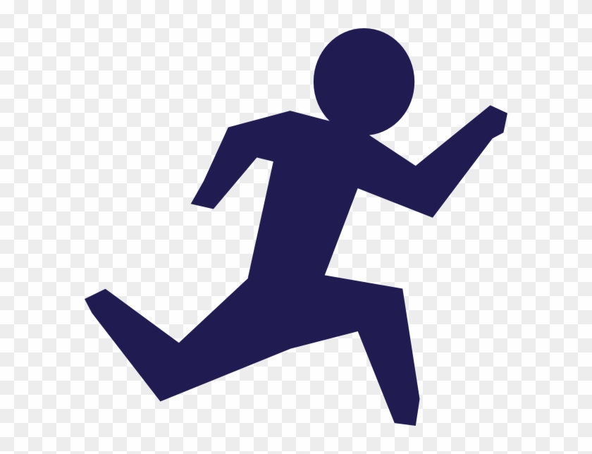 Running Man Race Blue Clip Art - Running Man Stick Figure #1281219