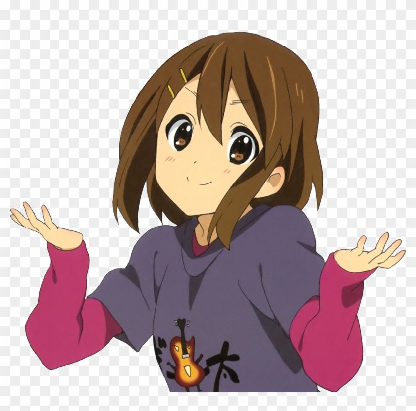 Shrug Yui Hirasawa Mio Akiyama K-on Anime - K On Yui Shrug #1281313