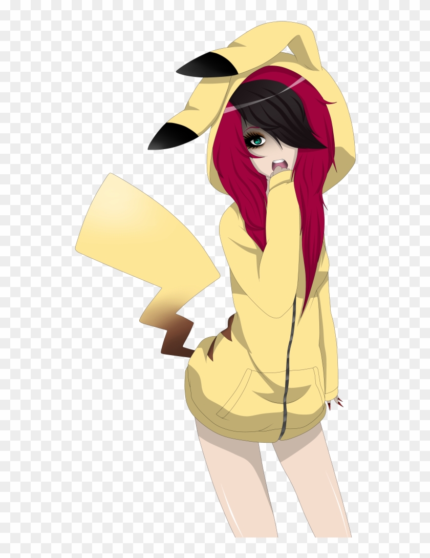 Emo Pikachu Girl By Izuminiimura On Deviantart - Anime Girl In Pikachu Hoodie #1281369