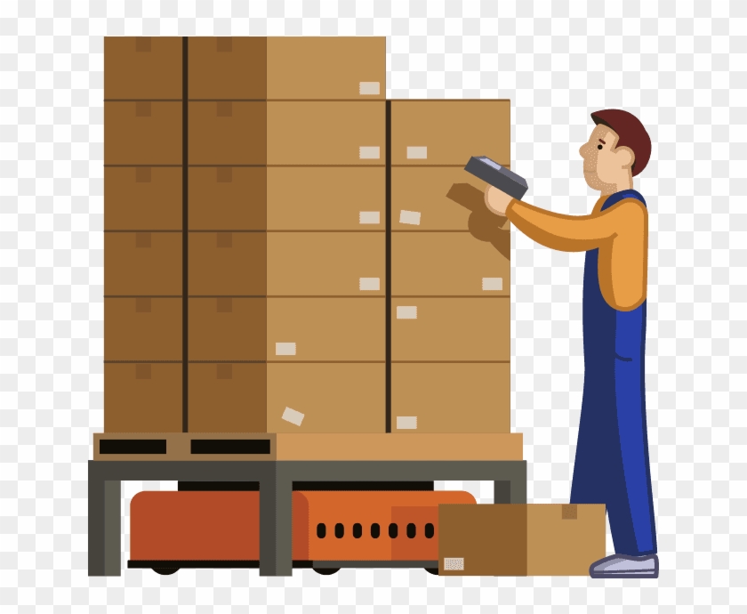 Storage Boxes - Warehouse Operation Vector #1281432