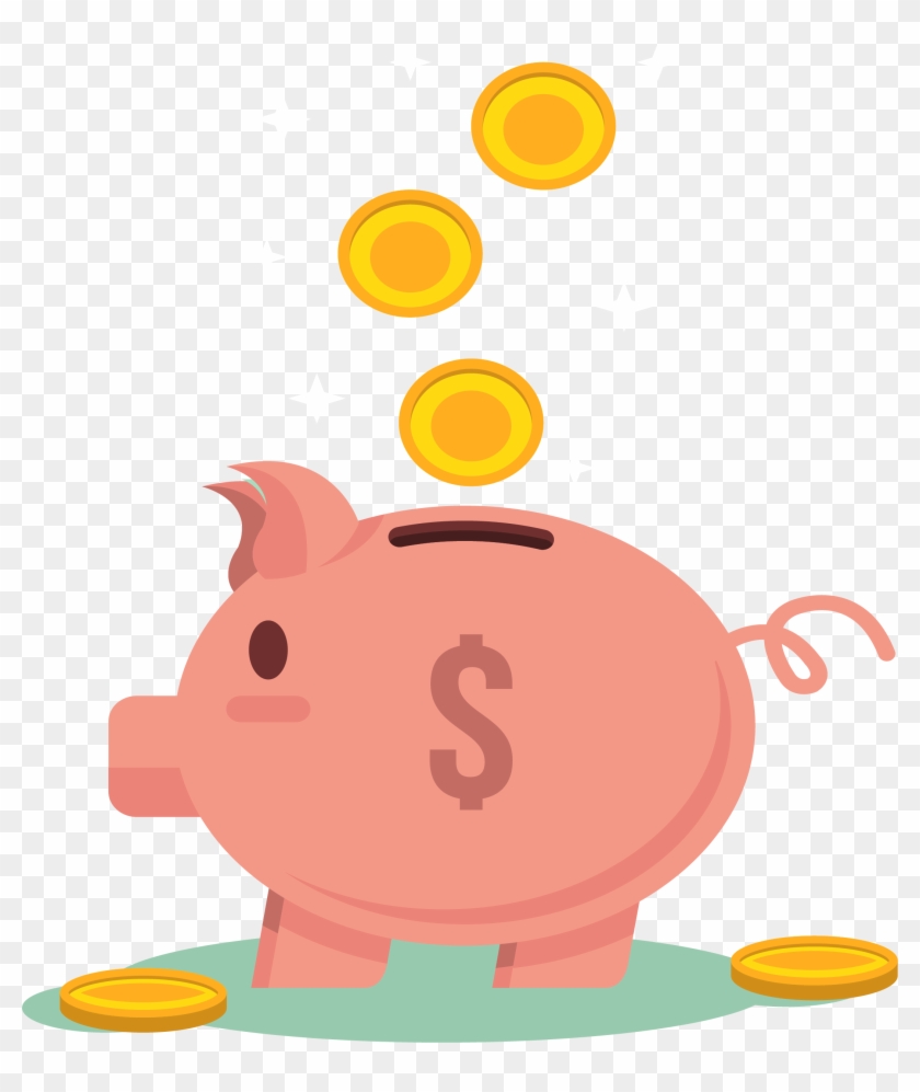 Domestic Pig Piggy Bank Euclidean Vector - Piggy Bank Clipart Png #1281613
