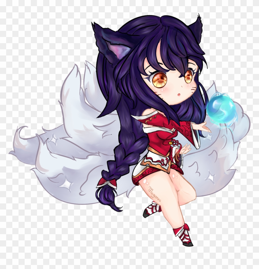 League Of Legends Chibi Anime Ahri Drawing - Ahri Fanart Anime #1281842