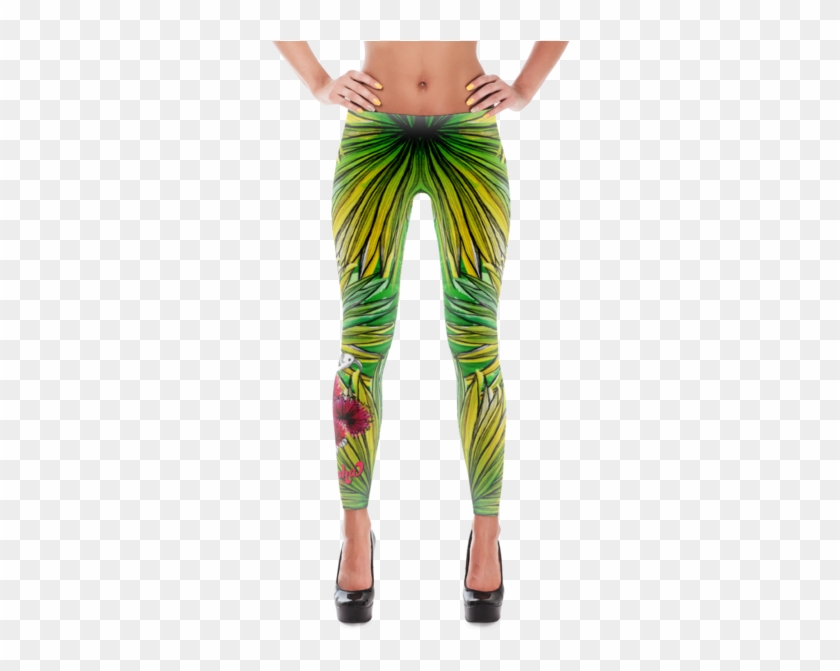 Tropical Palm Leaves Leggings - Women's Leggings - Back To Prep - Xs #1282445