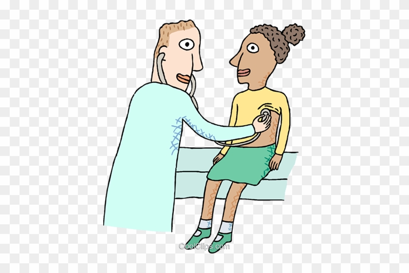 Doctor Examining Child Royalty Free Vector Clip Art - Cartoon #1282528