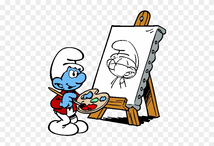 Smurfs Clipart Clip Art - Smurf Painter Clipart #1282578